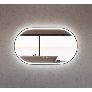Oval 01 Led Mirror With Matte Black Framed 1200 * 700